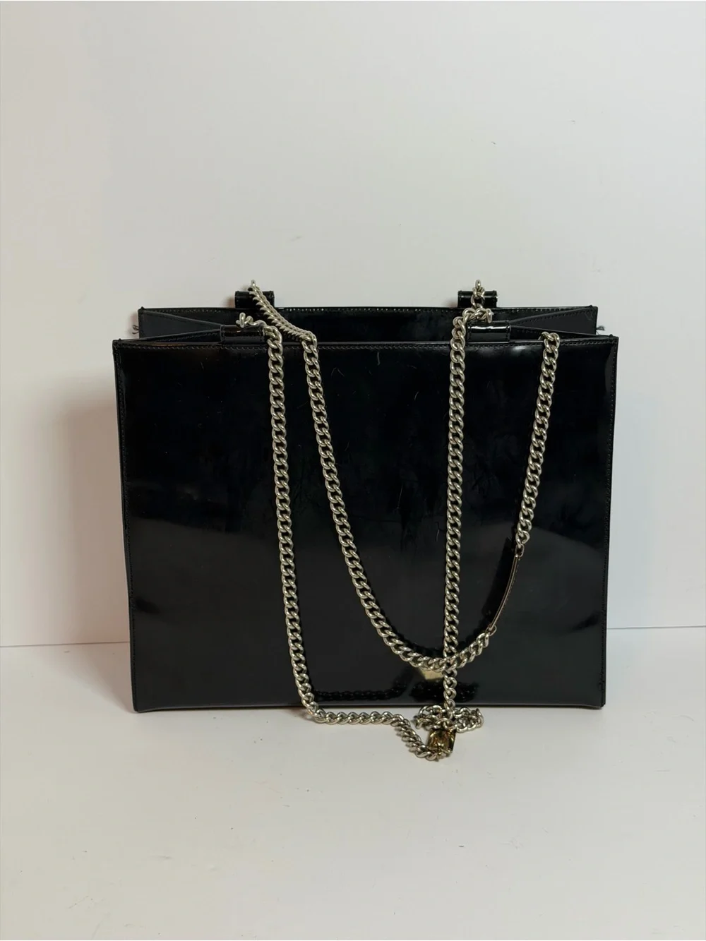 Vintage Dolce & Gabbana Fall/Winter 1995 Runway ID Bar Logo Chain Bag